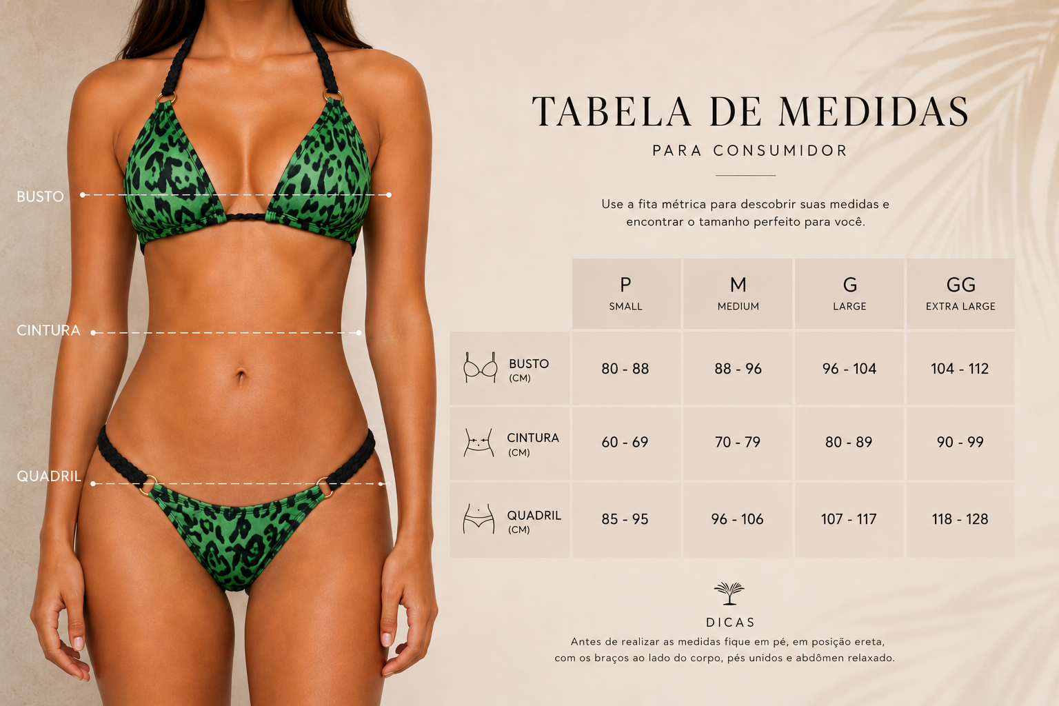 Agápi Mou Size Chart — Bust, Waist, Hip in cm for sizes P S M G L GG XL
